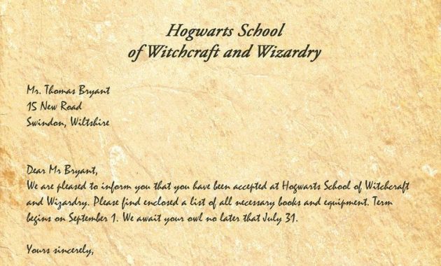 Hogwarts Acceptance Letter Legiondesign Harry Potter Party with measurements 752 X 1063