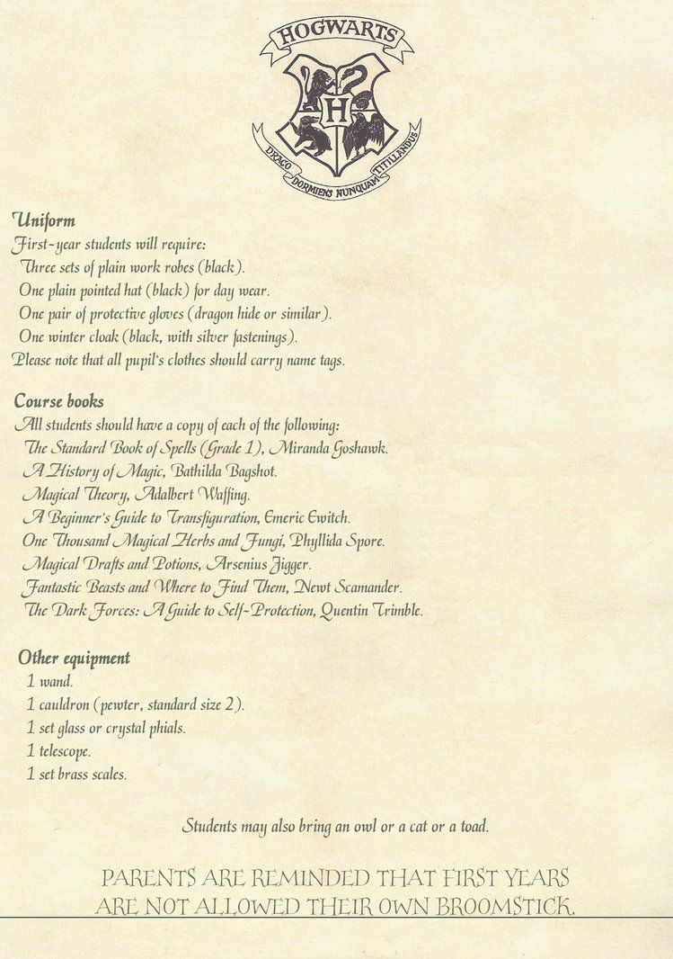 Hogwarts School Supply List Back To School In 2019 Hogwarts with regard to sizing 749 X 1066