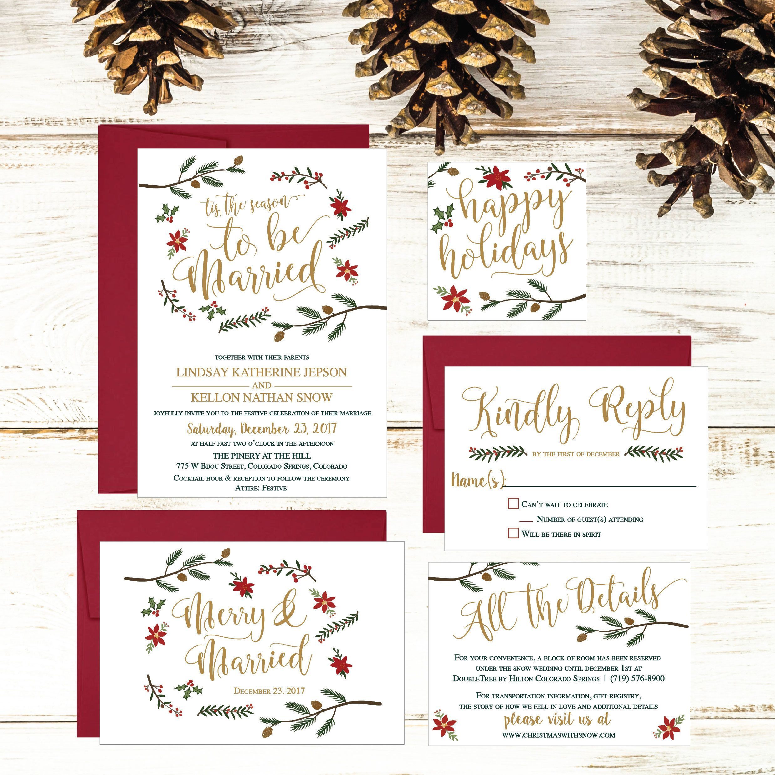 Holiday Wedding Invitation Template Winter Rustic Printable Invite in proportions 2476 X 2476