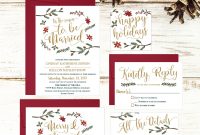 Holiday Wedding Invitation Template Winter Rustic Printable Invite regarding proportions 2476 X 2476