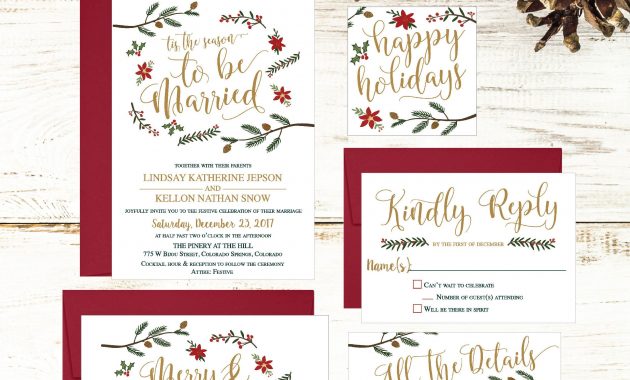 Holiday Wedding Invitation Template Winter Rustic Printable Invite regarding proportions 2476 X 2476