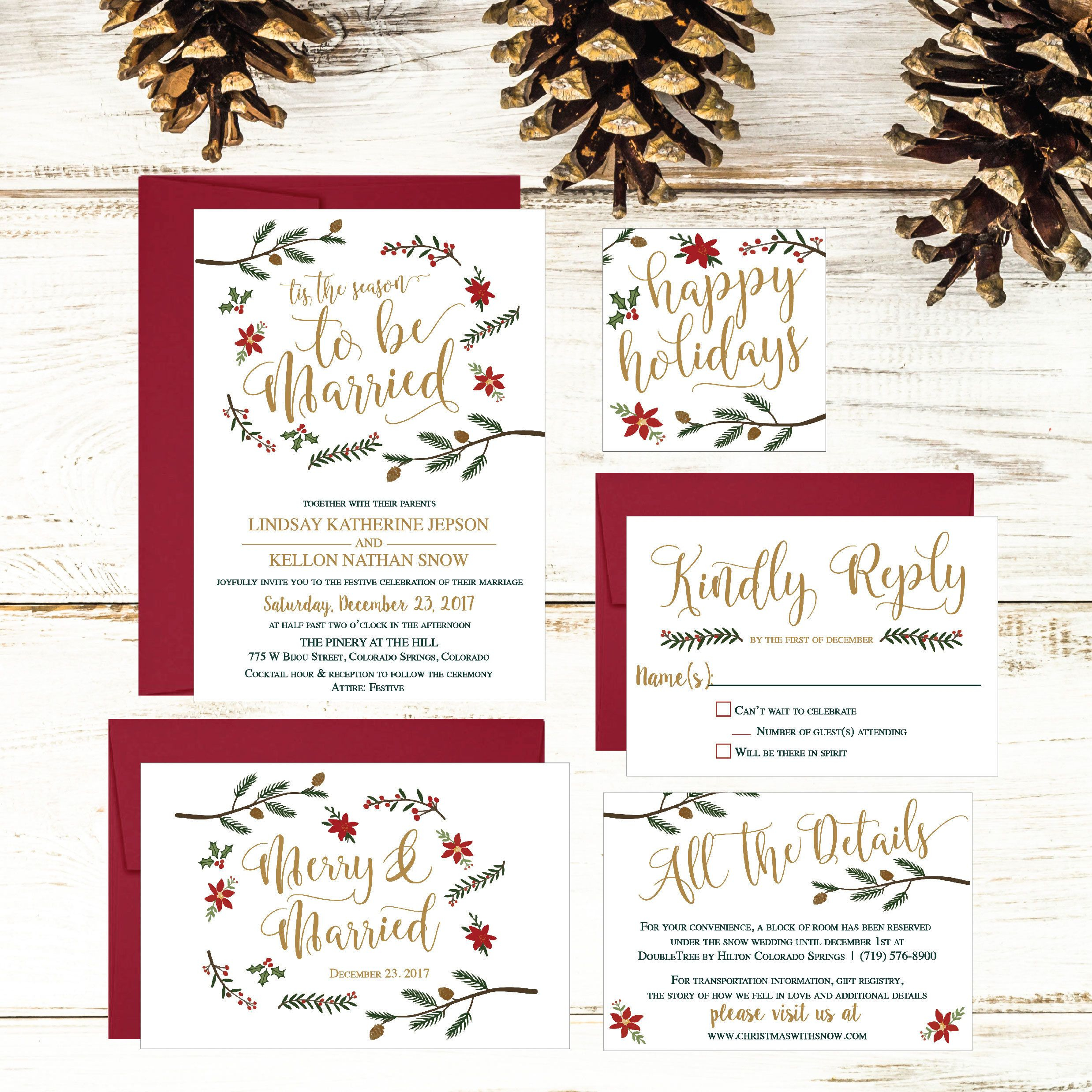 Holiday Wedding Invitation Template Winter Rustic Printable Invite regarding proportions 2476 X 2476
