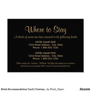 Hotel Accommodation Card Custom Colors Zazzle In 2019 intended for sizing 1104 X 1104