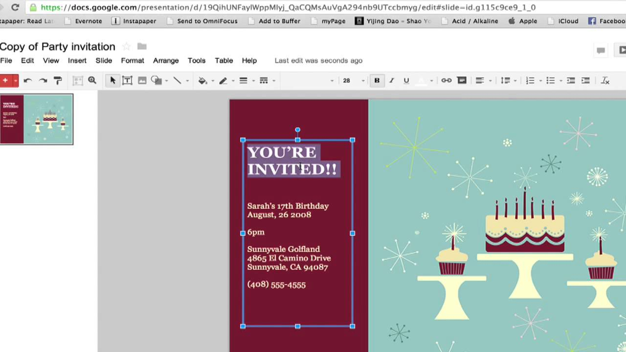 How To Create A Party Invitation In Google Documents Google Internet Browser Tips inside dimensions 1280 X 720