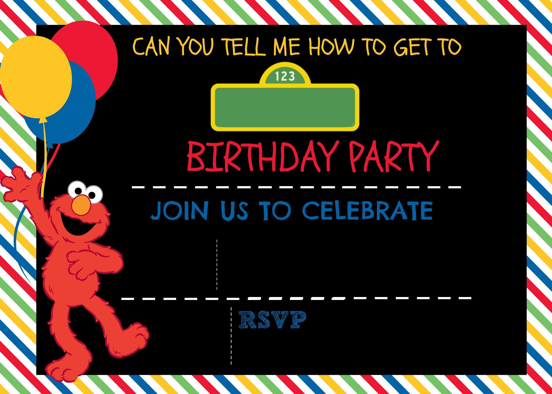 How To Make A Sesame Street Digital Invitation Party Ideas for measurements 2100 X 1500
