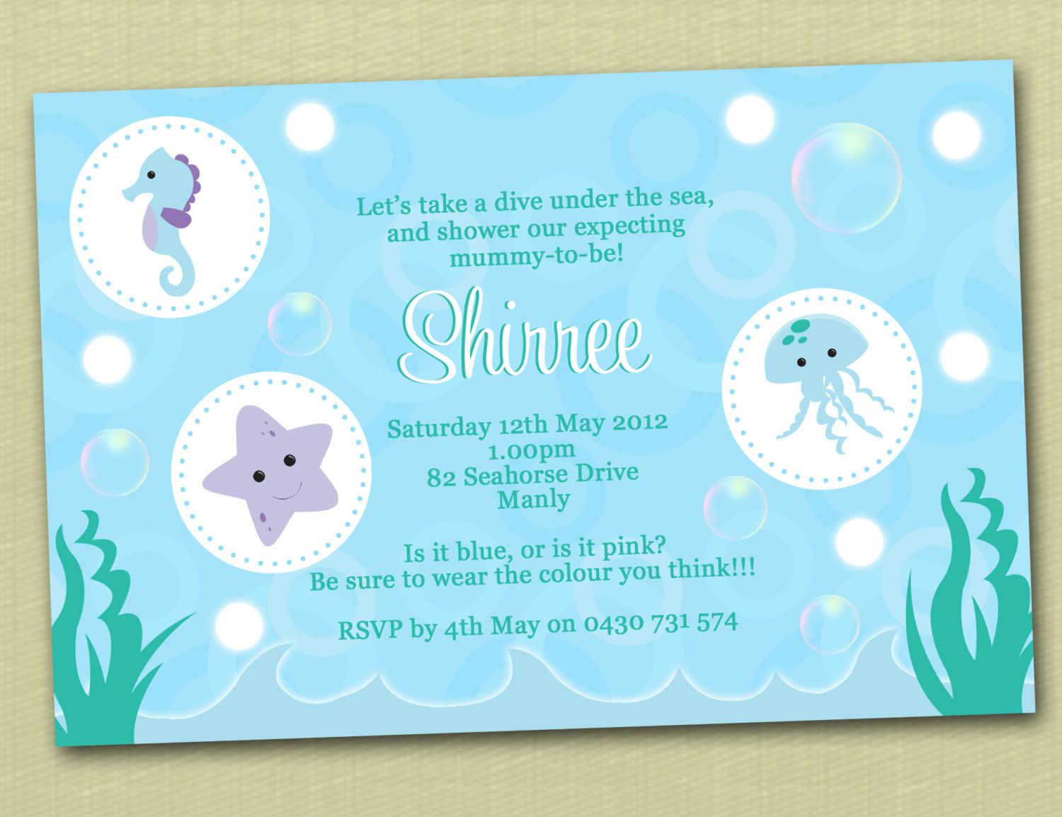 How To Make Under The Sea Ba Shower Invitations Templates Charming regarding proportions 1500 X 1154