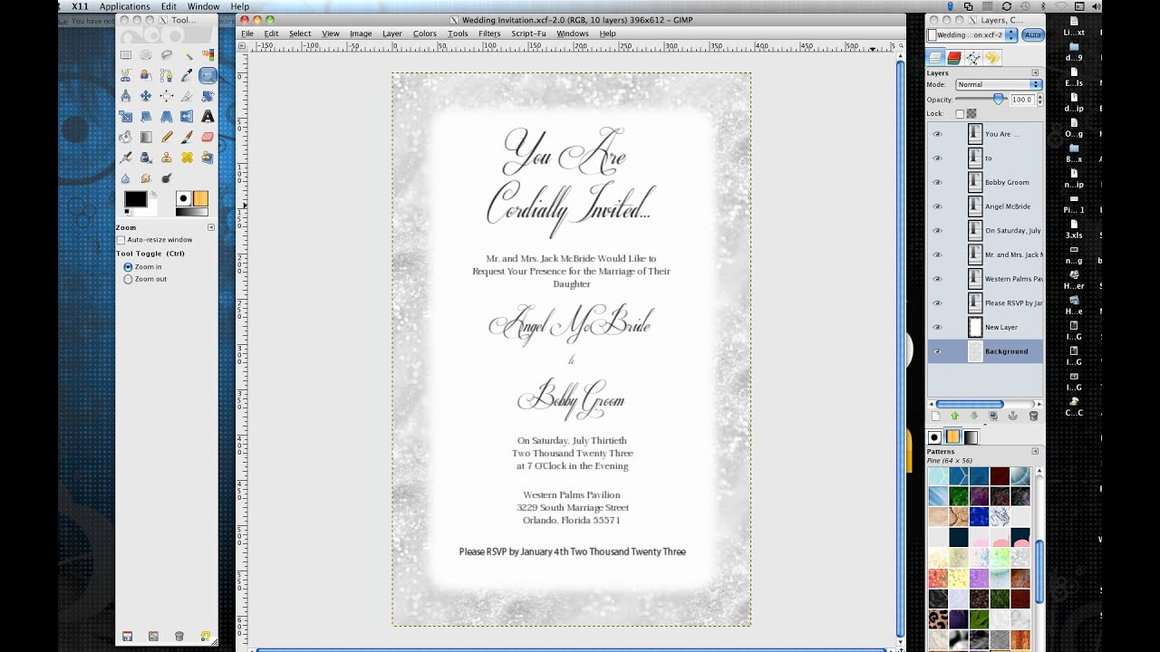 How To Make Wedding Invitations In Gimp Youtube for sizing 1280 X 720