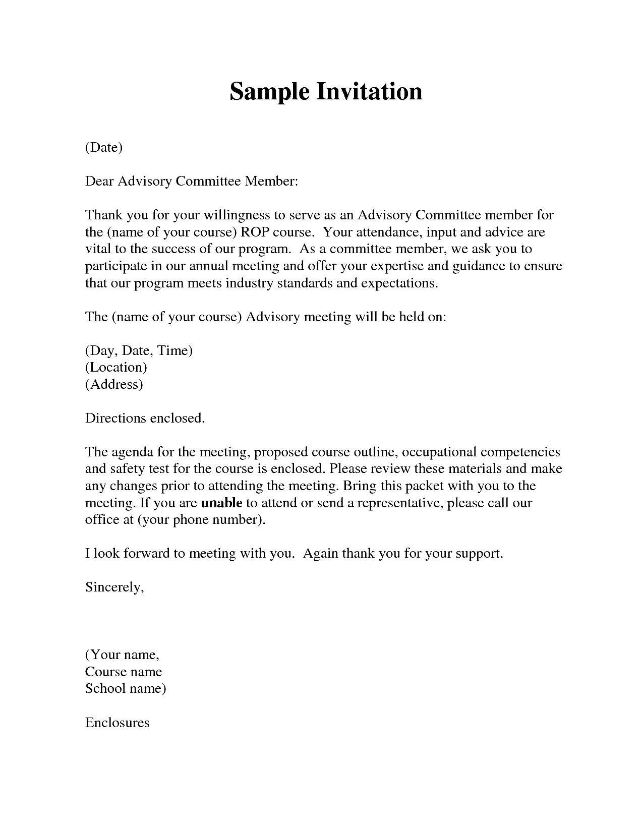 How To Write A Formal Invitation Letter For A Meeting regarding measurements 1275 X 1650