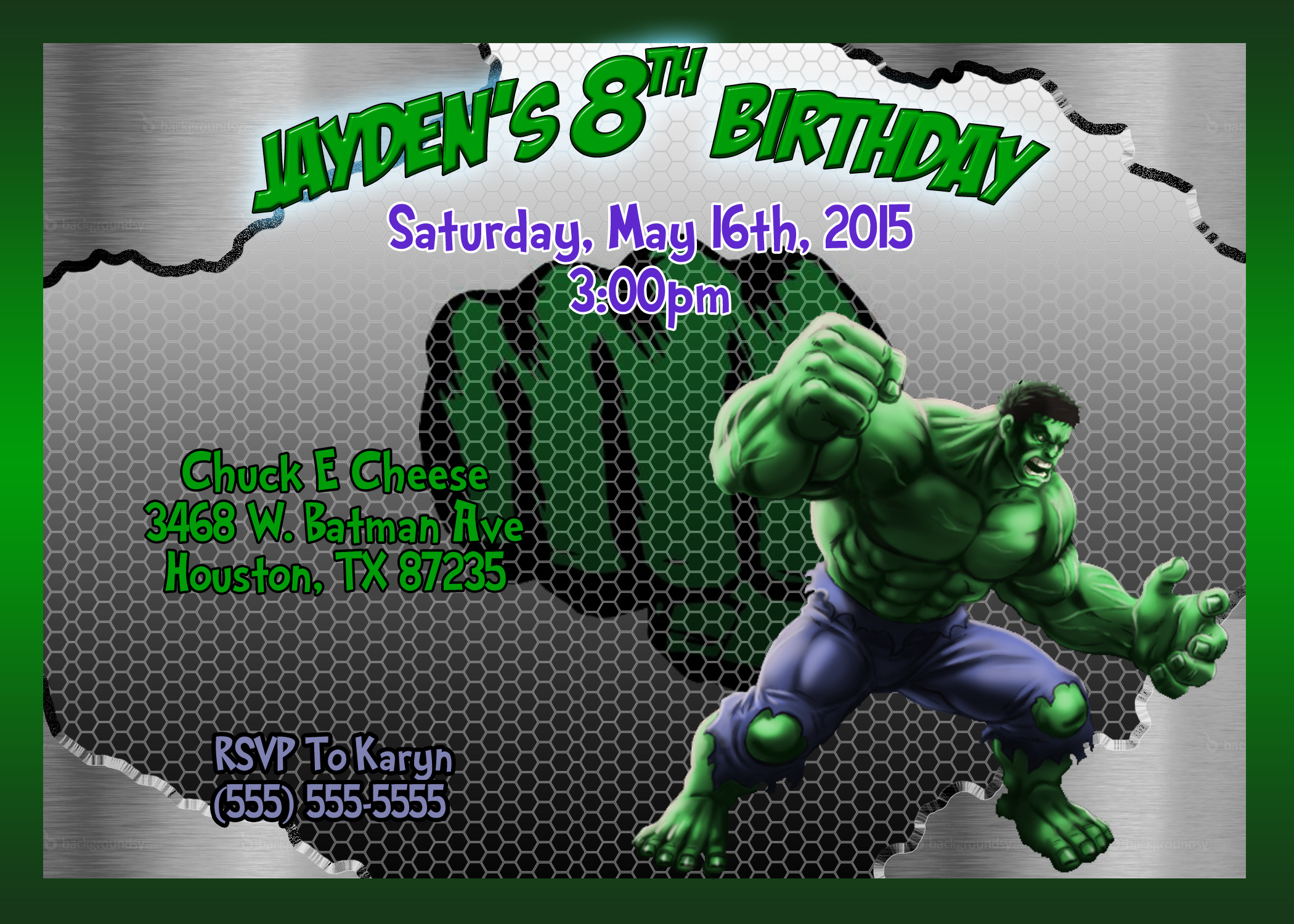 Hulk Birthday Invitations And The Invitations Of The Birthday inside size 2100 X 1500