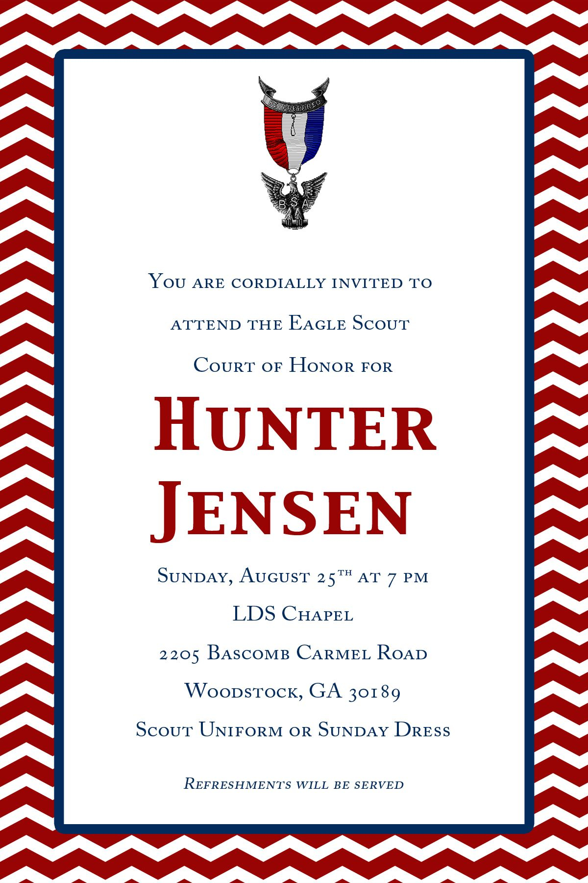 Hunters Eagle Court Of Honor Invites Off Etsy Eagle Scout Court in size 1200 X 1800
