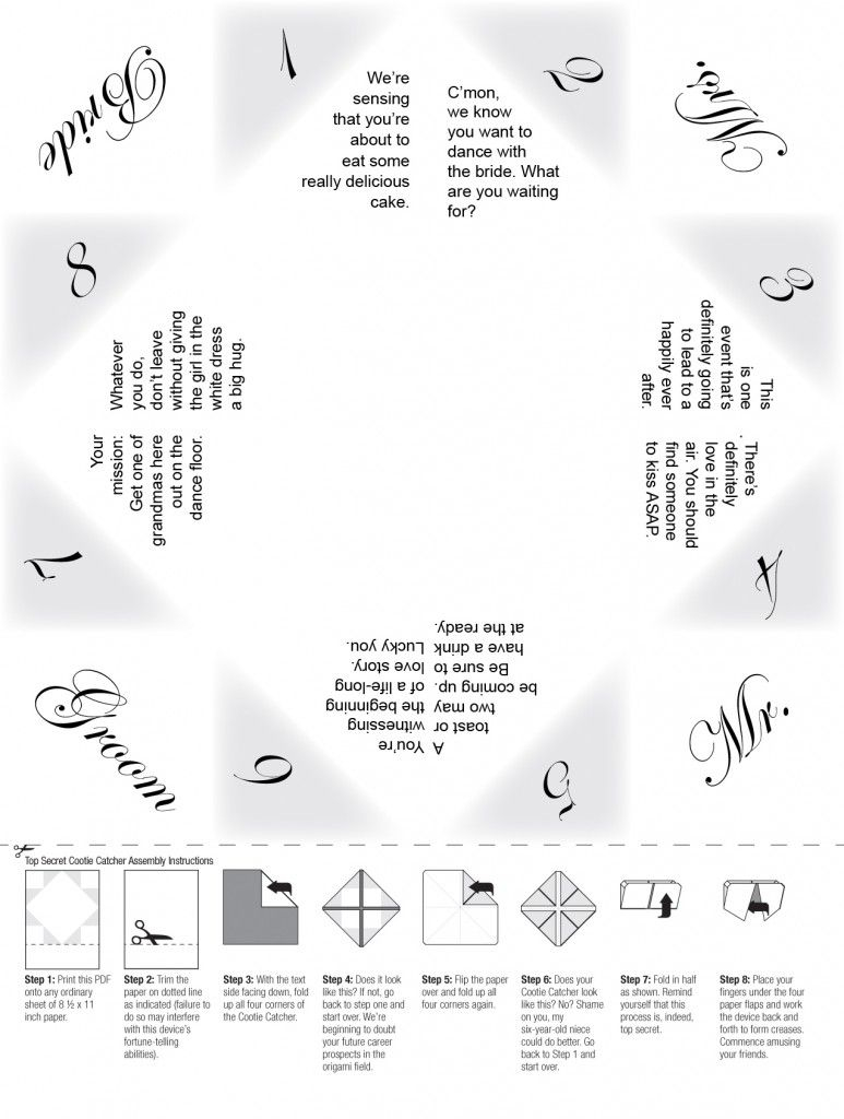 I Really Like The Wedding Cootie Catcher Idea For Each Table The with measurements 773 X 1024