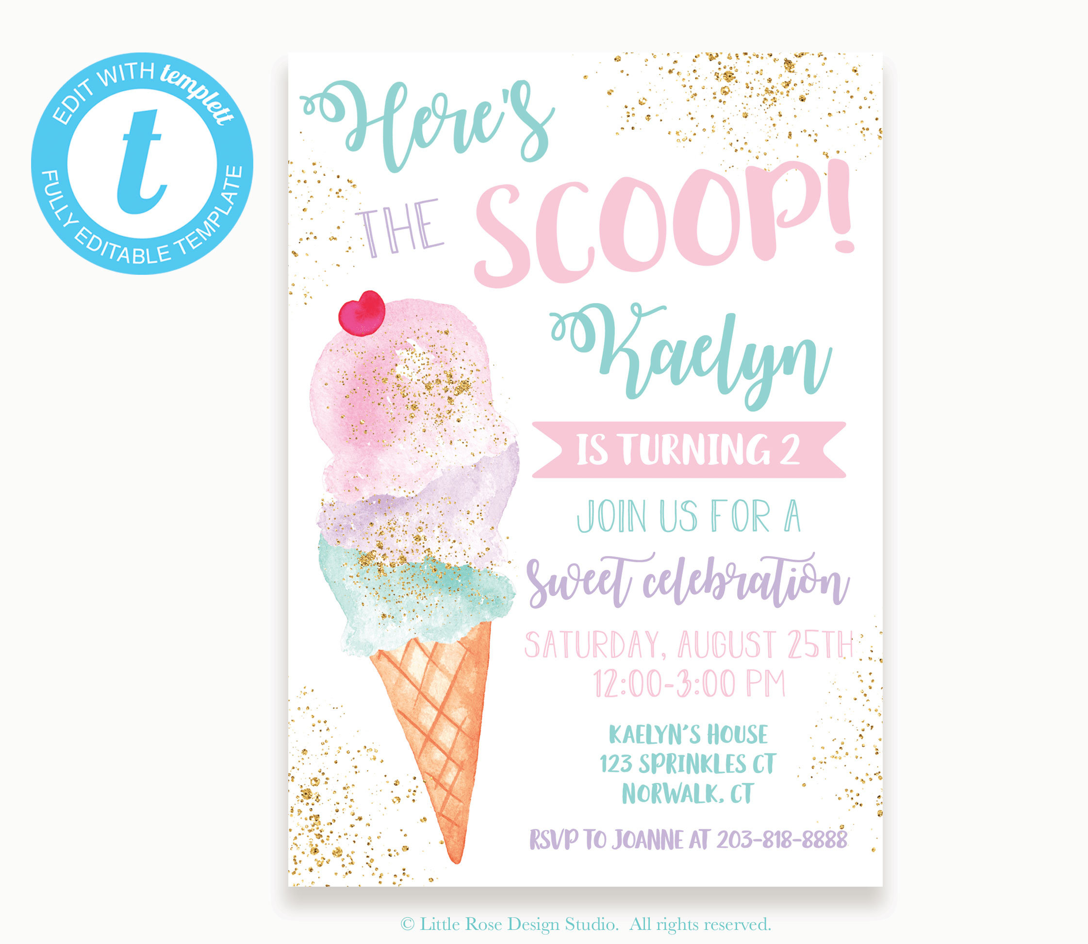 ice-cream-invitation-custom-printable-etsy