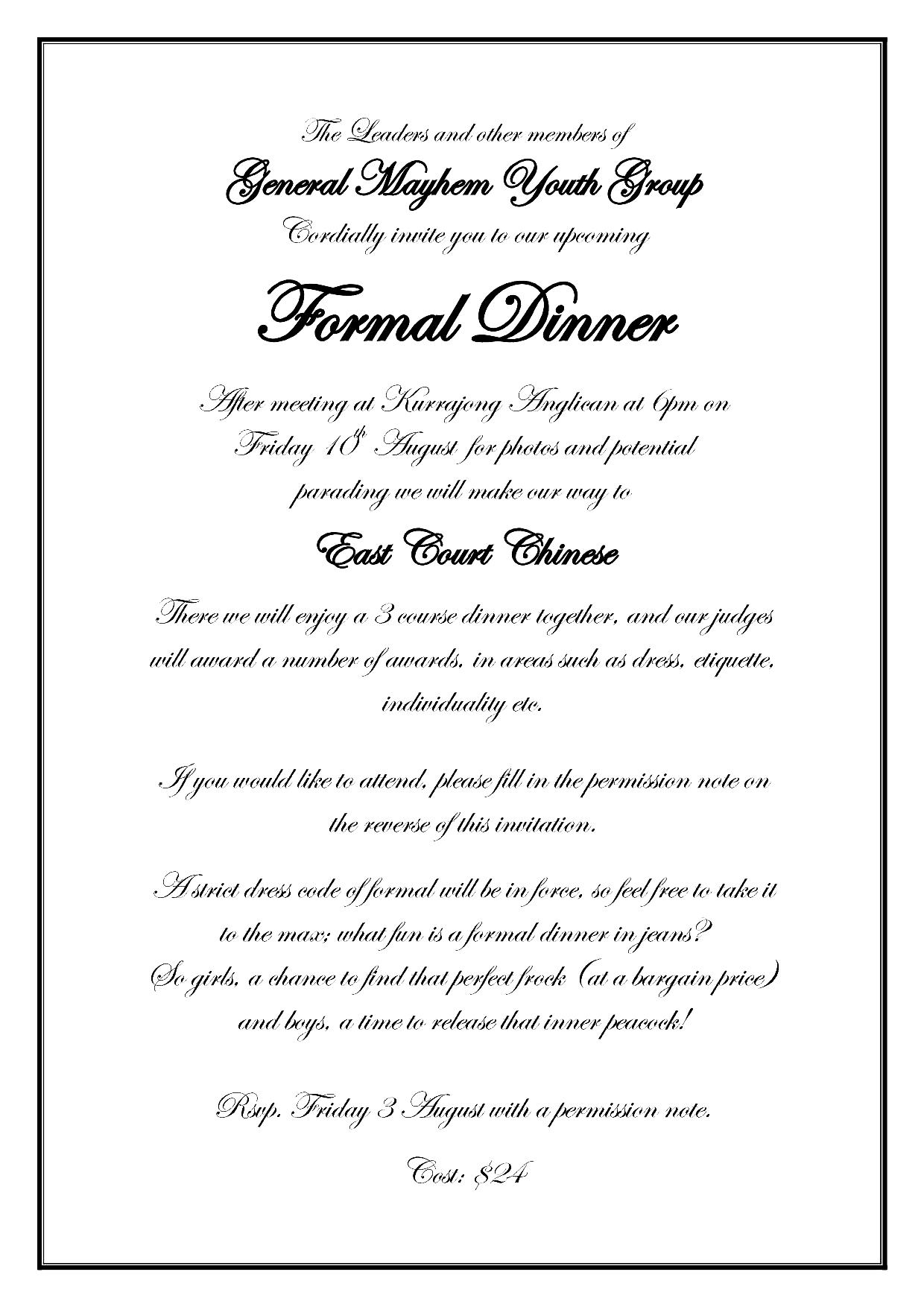 Ideas Collection For Formal Dinner Party Invitation Template With regarding dimensions 1240 X 1754