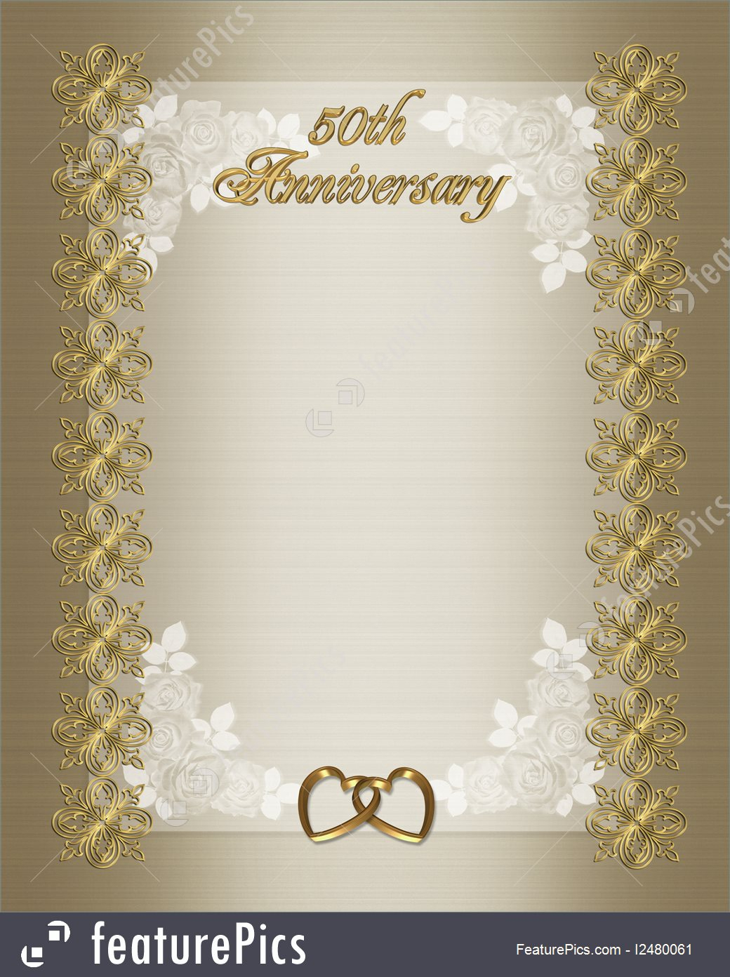 Illustration Of 50th Wedding Anniversary Invitation Template for size 1040 X 1392