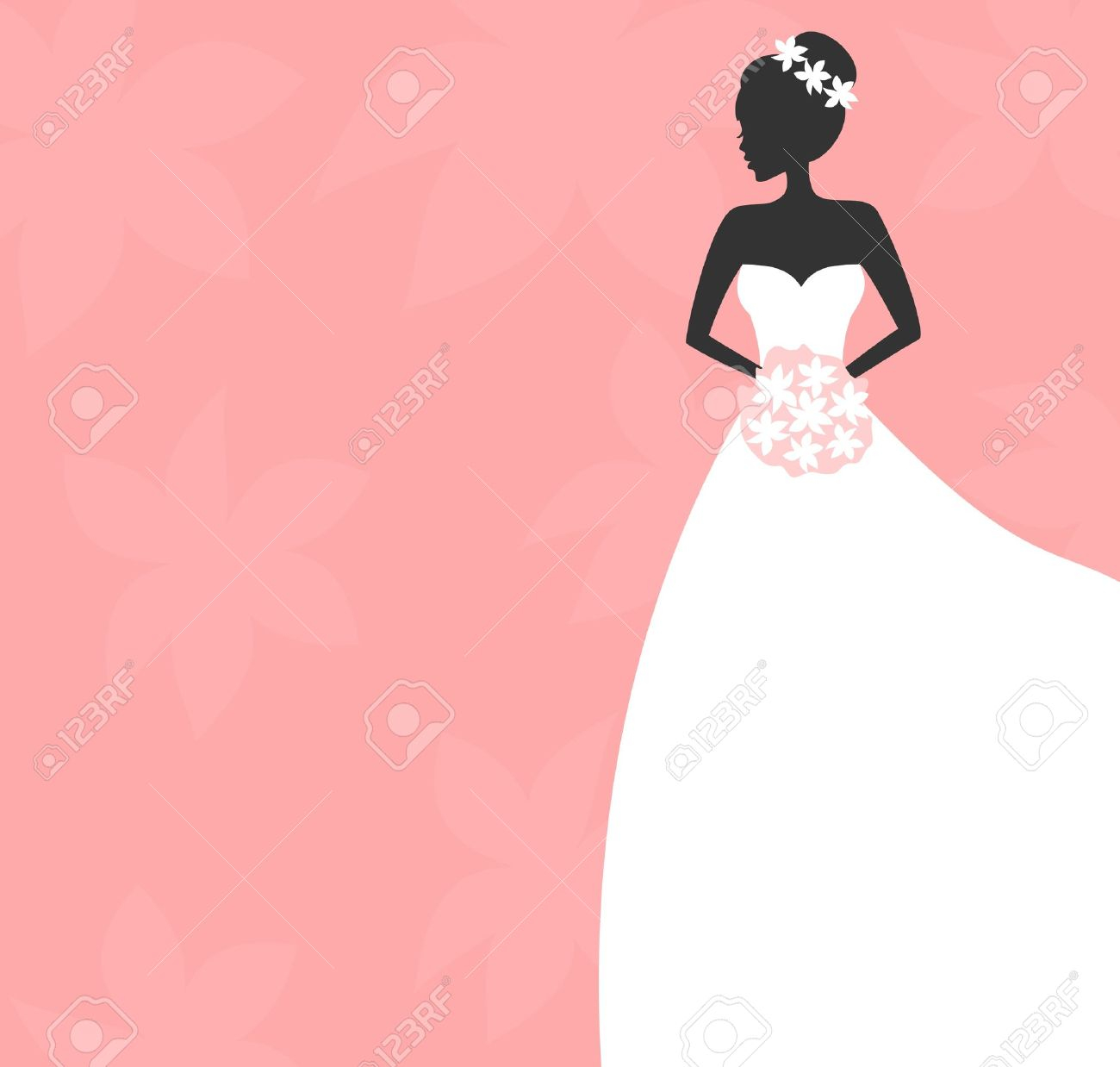 Illustration Of A Beautiful Bride Holding A Bouquet Bridal Shower pertaining to size 1300 X 1238