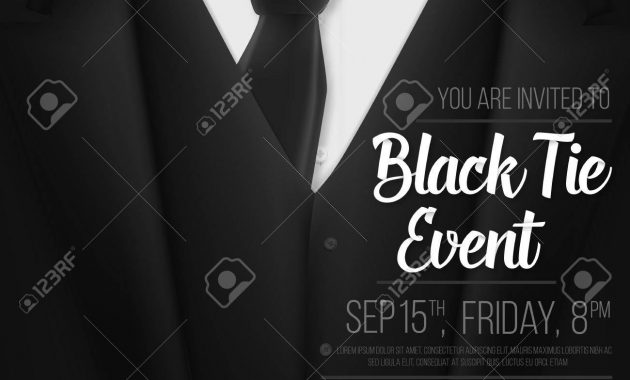 Illustration Of Black Suit Black Tie Event Invitation Template with regard to sizing 1300 X 1300