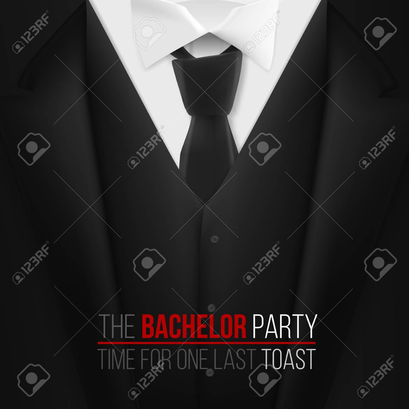 Illustration Of The Bachelor Party Invitation Template Realistic throughout proportions 1300 X 1300