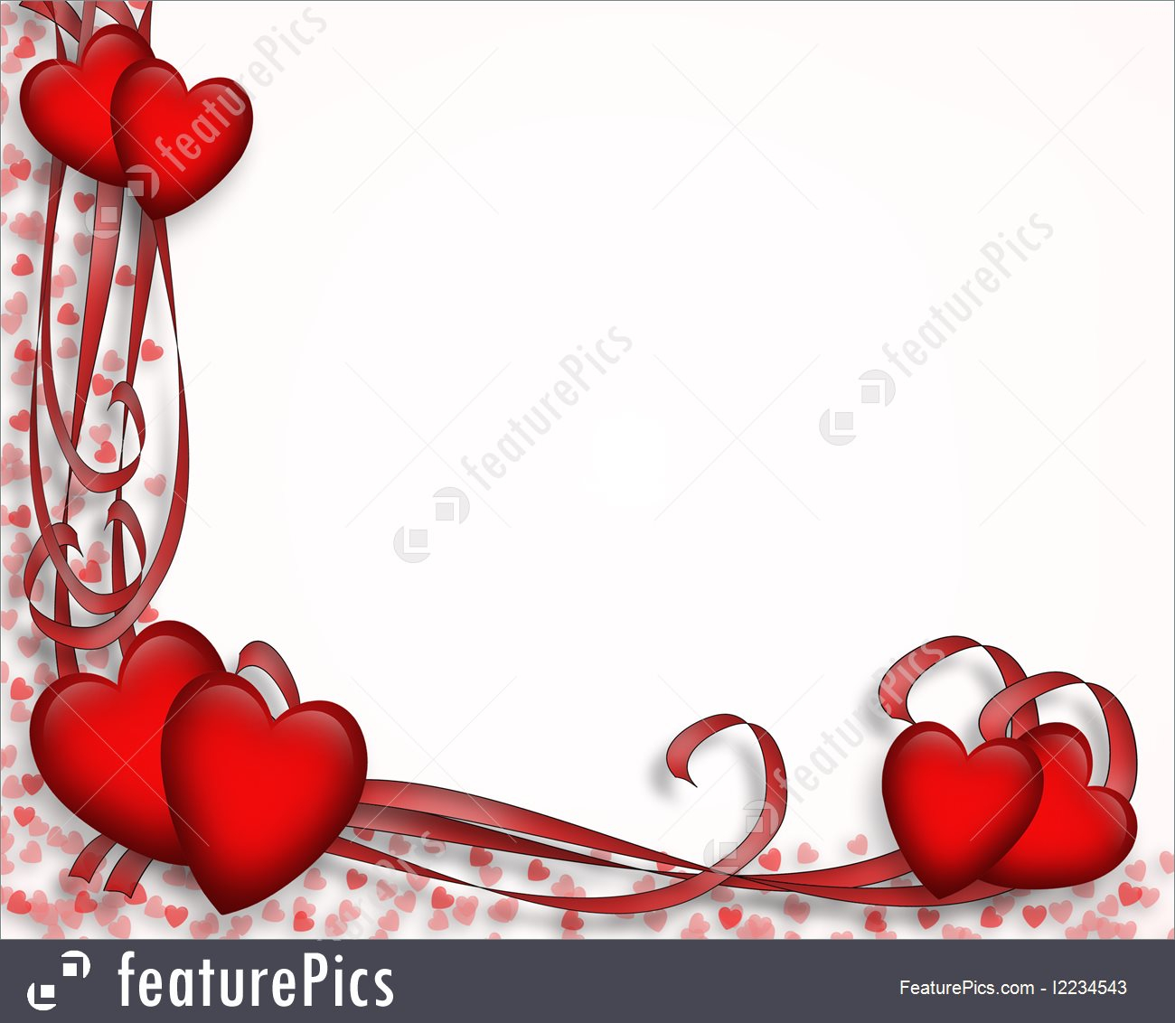 Illustration Of Valentine Hearts And Ribbons Border with regard to size 1300 X 1132