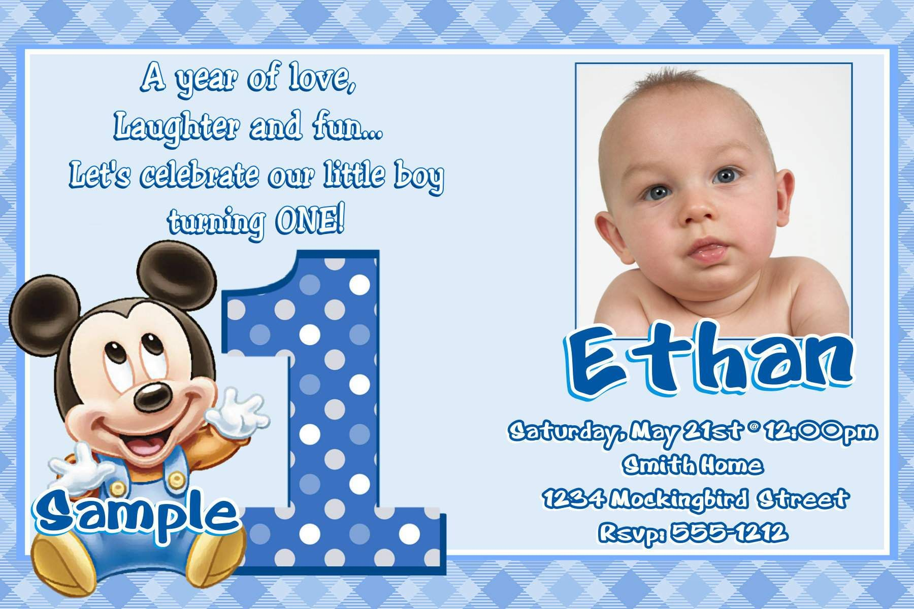 Image For Mickey Mouse Clubhouse 1st Birthday Invitations Ankita for size 1800 X 1200