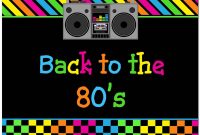 Image Result For 80s Party Invitations Template Free Girls Just throughout dimensions 1020 X 1020