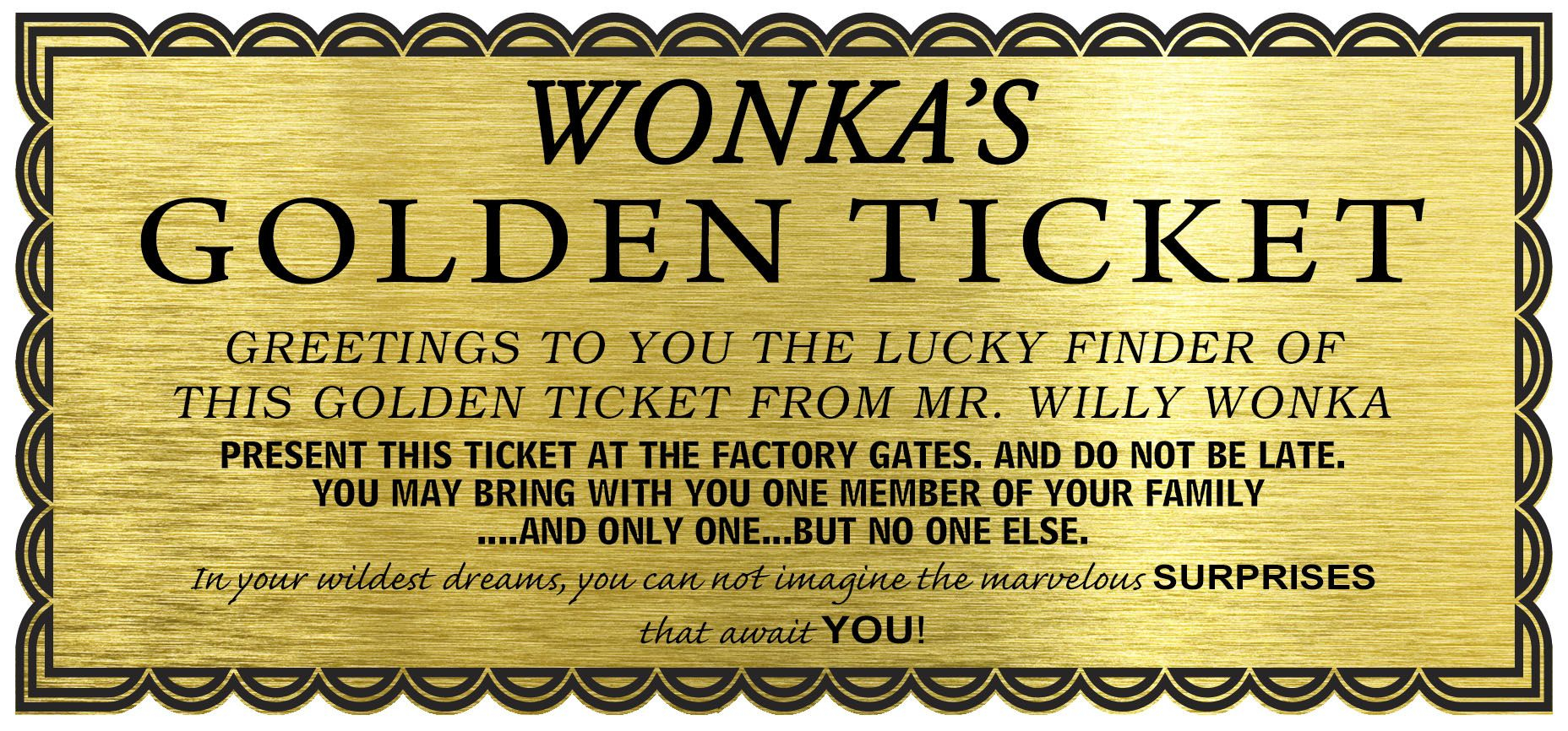 Willy Wonka Golden Ticket Blank Template