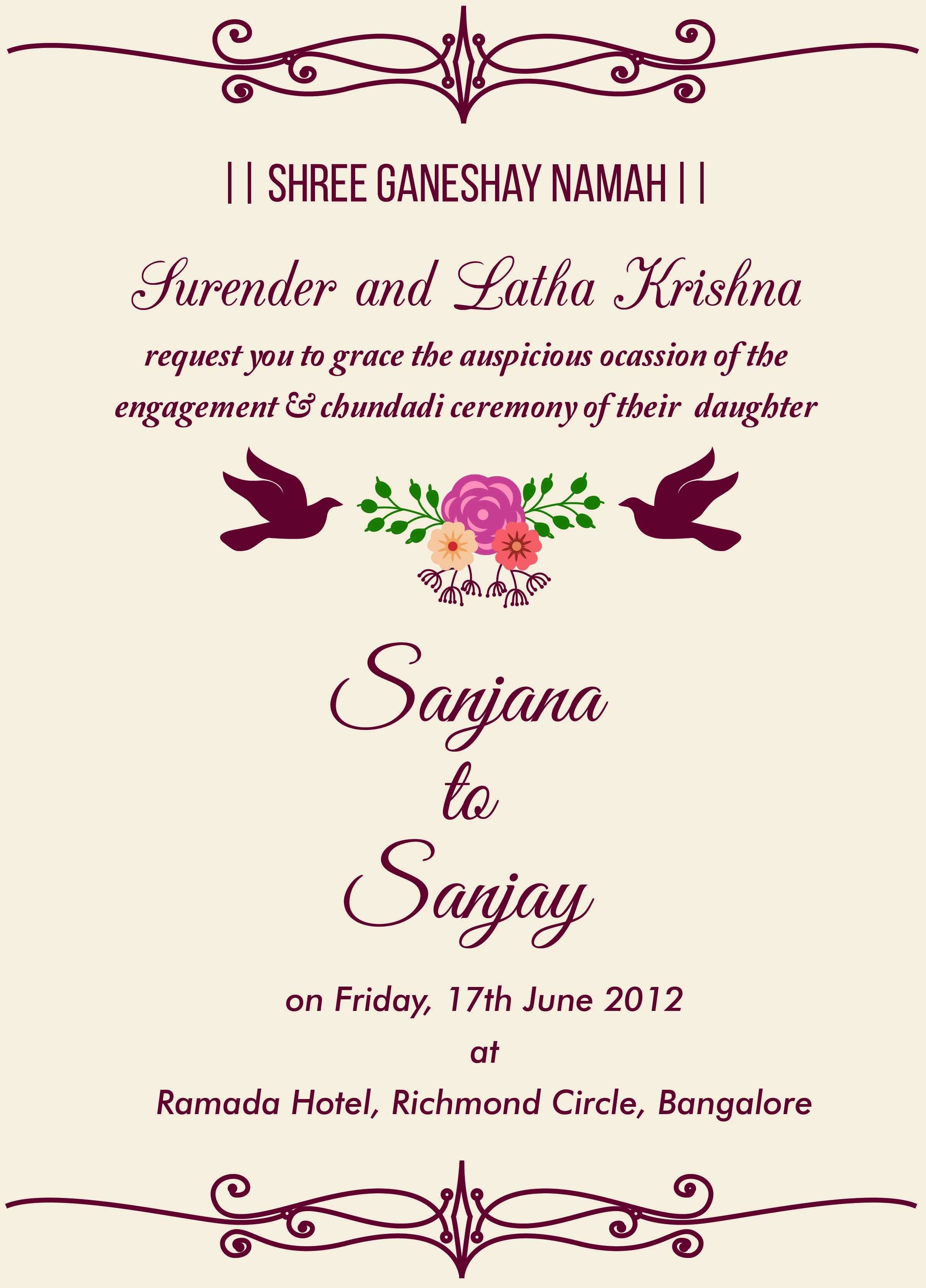 Indian Engagement Invitation Wordings Engagement Invitation inside measurements 2396 X 3333