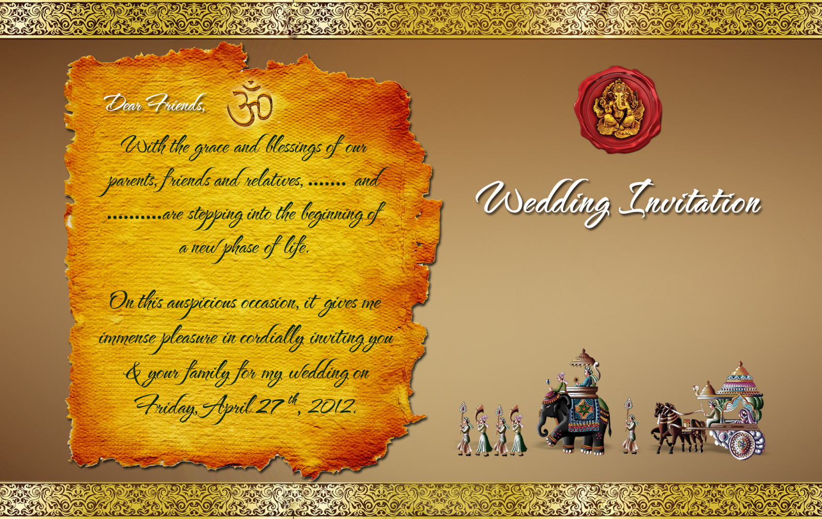 Indian Wedding Card Design Psd Files Free Downloadwedding Card throughout measurements 1600 X 1010