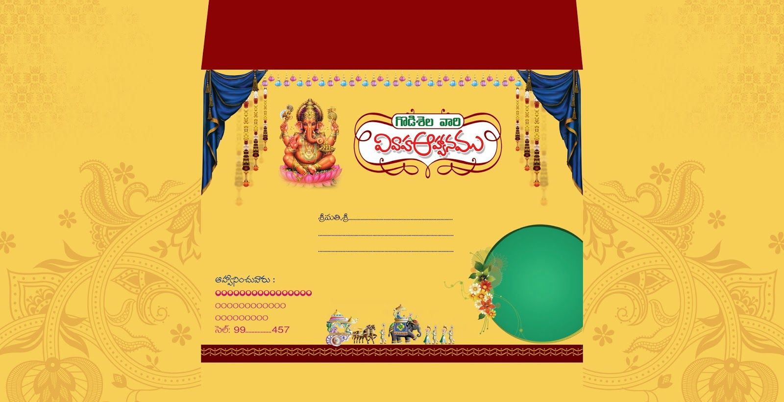 Indian Wedding Invitation Card Cover Psd Template Free Downloads pertaining to dimensions 1600 X 820