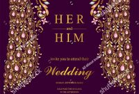 Indian Wedding Invitation Card Templates With Gold Peacock Patterned with measurements 1059 X 1600