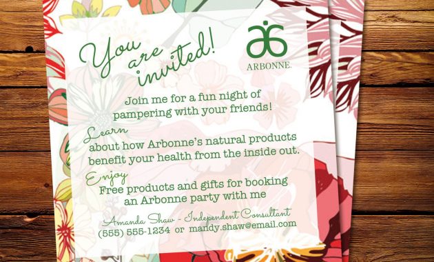 Interesting Arbonne Party Invitation Sample Launch Party Examples throughout sizing 1500 X 1182