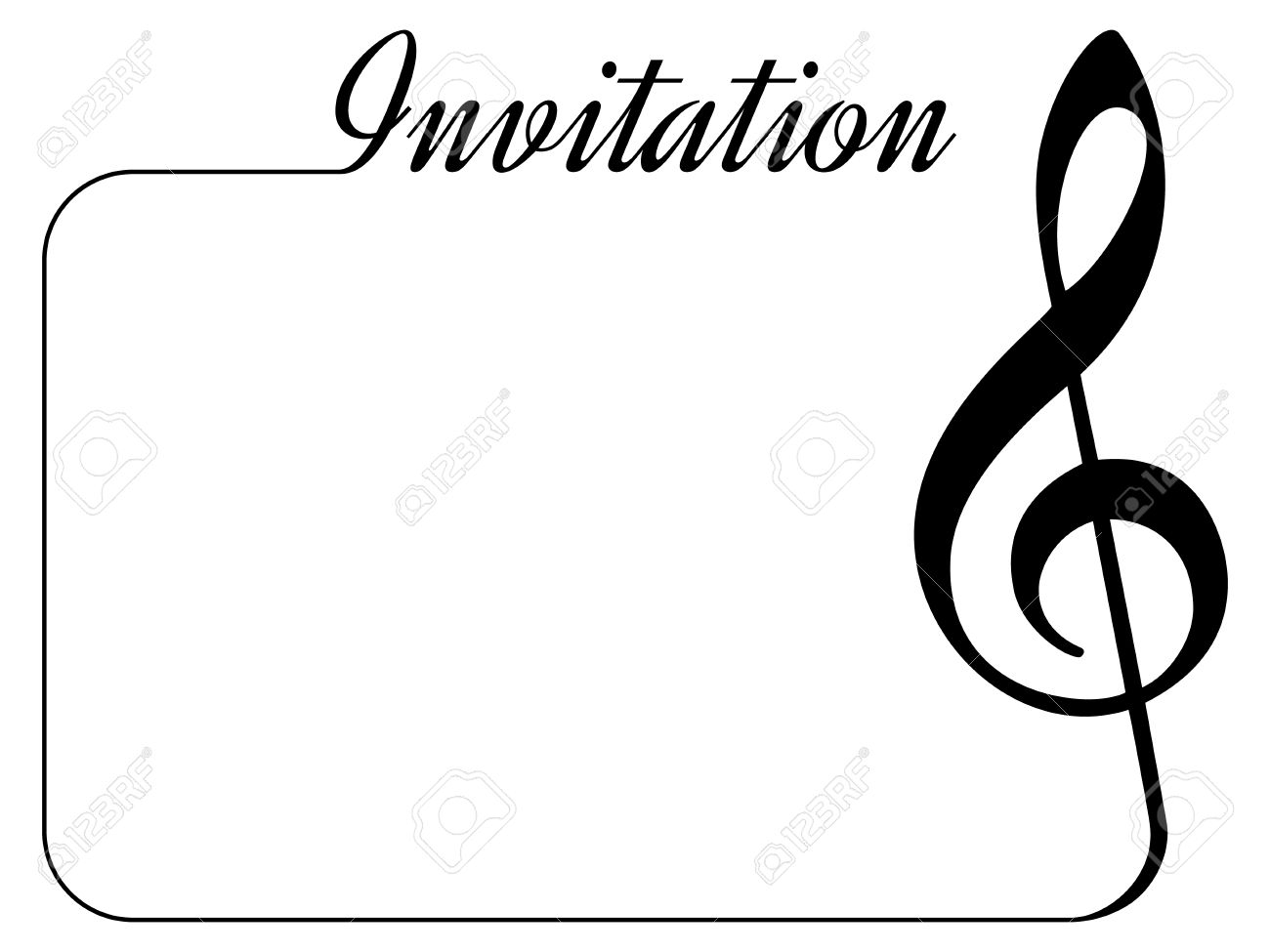 Invitation Card For Music Performance Or Concert Isolated Template with regard to size 1300 X 975