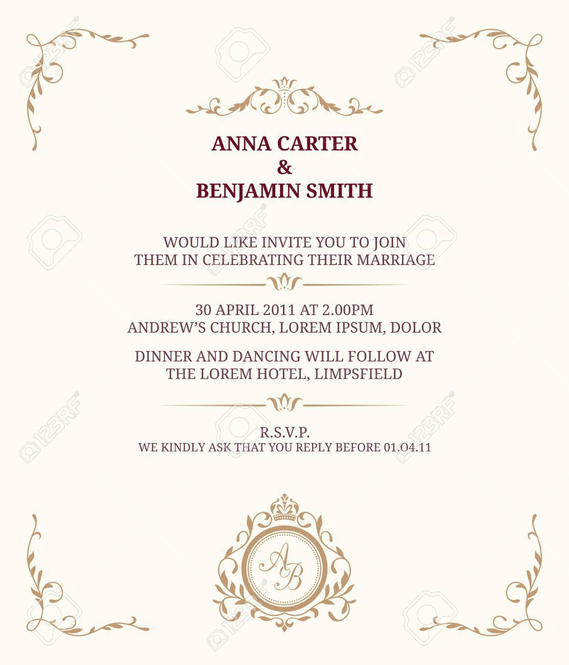 Invitation Card With Monogram Wedding Invitation Save The Date pertaining to size 1114 X 1300