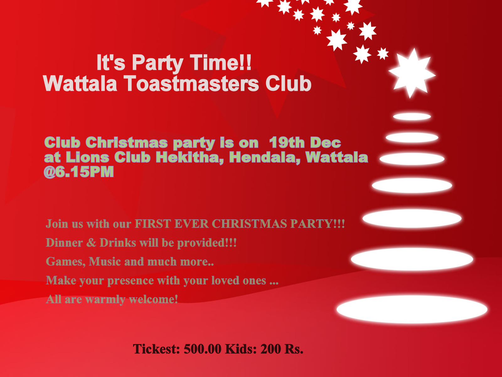 Invitation Design Ideas Wattala Toastmasters Club Christmas Party within dimensions 1600 X 1200
