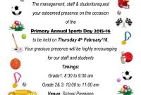 Invitation For Annual Sports Day Grade 1 2 3 Star Private School for measurements 1240 X 1754