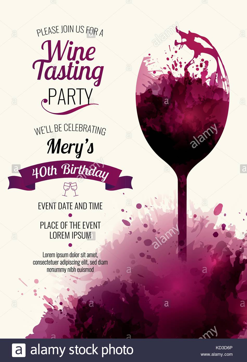 Invitation Template For Event Party Or Wine Promotion Suitable For inside size 949 X 1390