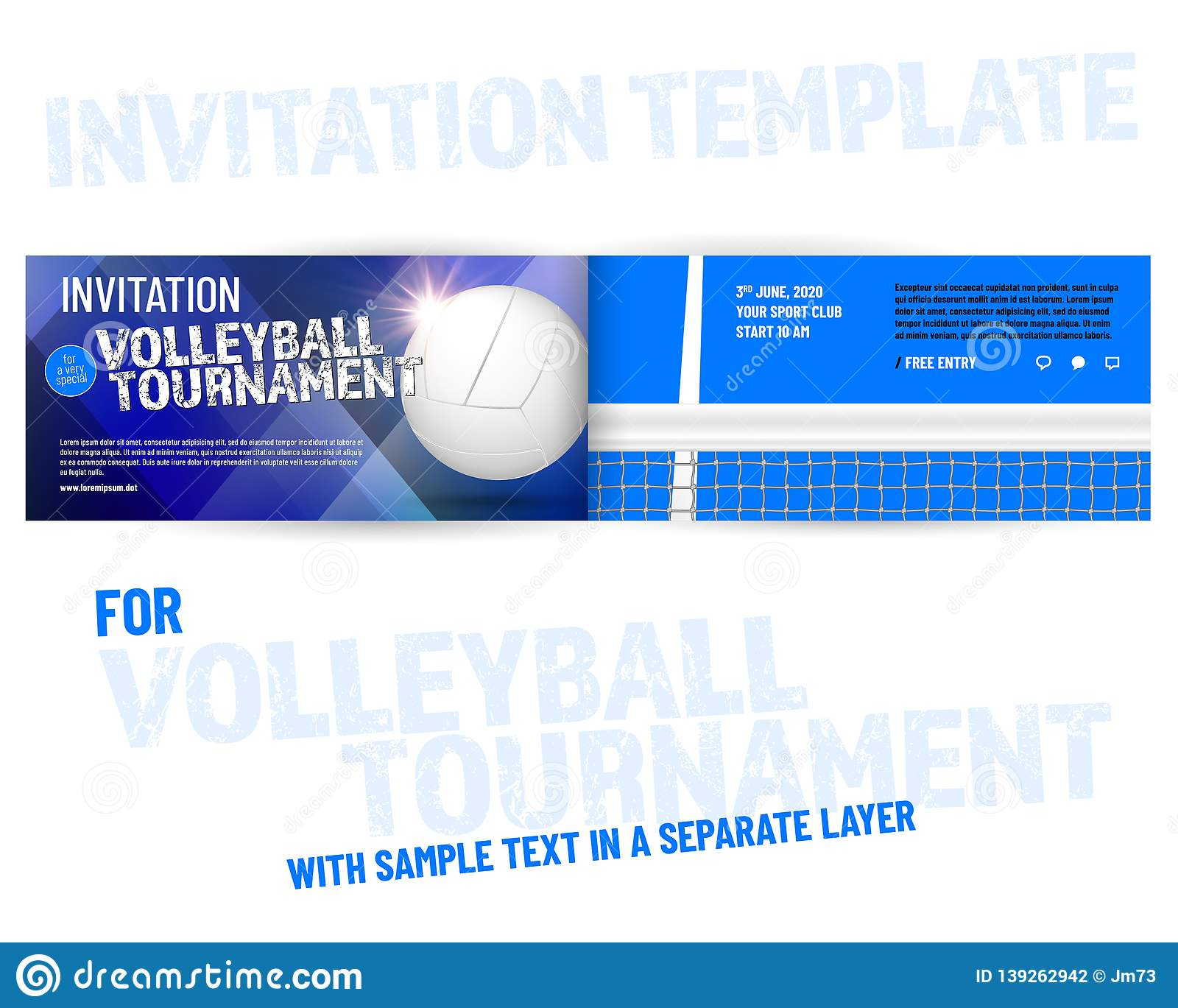 Invitation Template For Volleyball Tournament Stock Vector with regard to dimensions 1600 X 1369