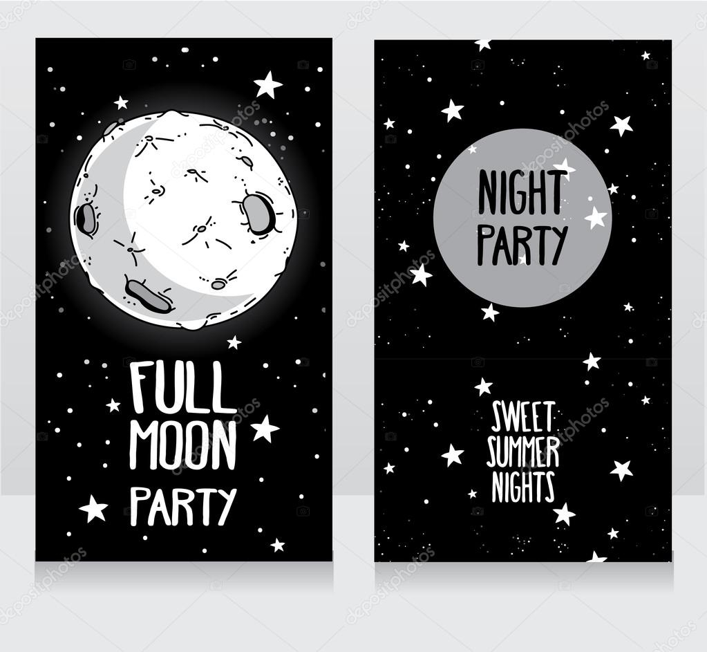 Invitation Template To Full Moon Party Stock Vector Ghouliirina with regard to proportions 1023 X 943