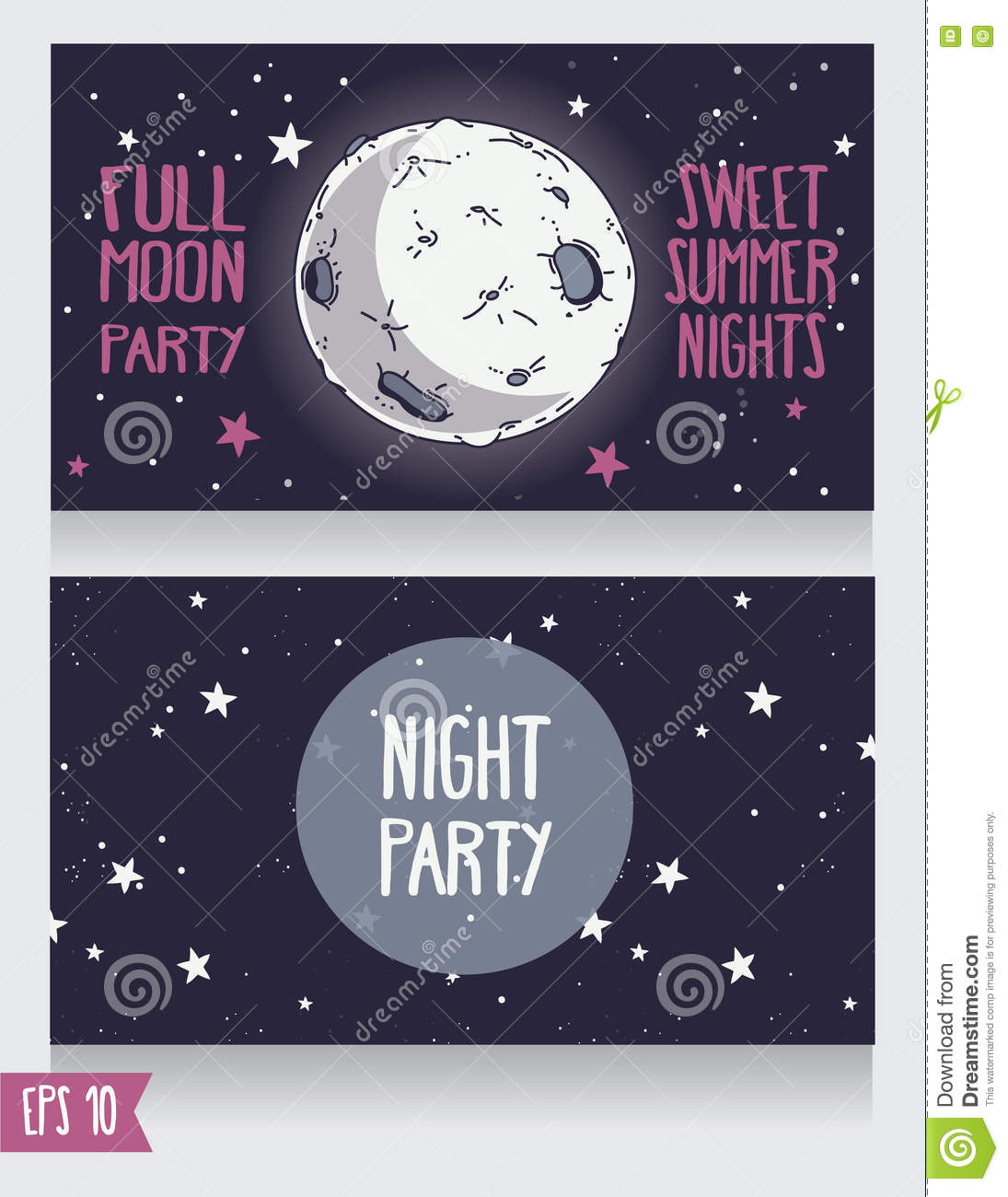 Invitation Template To Full Moon Party Stock Vector Illustration for dimensions 1095 X 1300