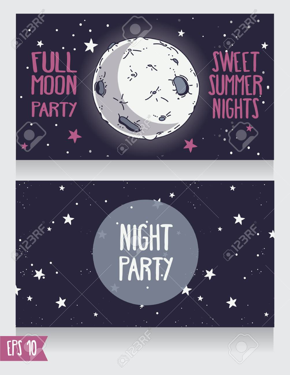 Invitation Template To Full Moon Party Vector Illustration Royalty regarding size 1004 X 1300