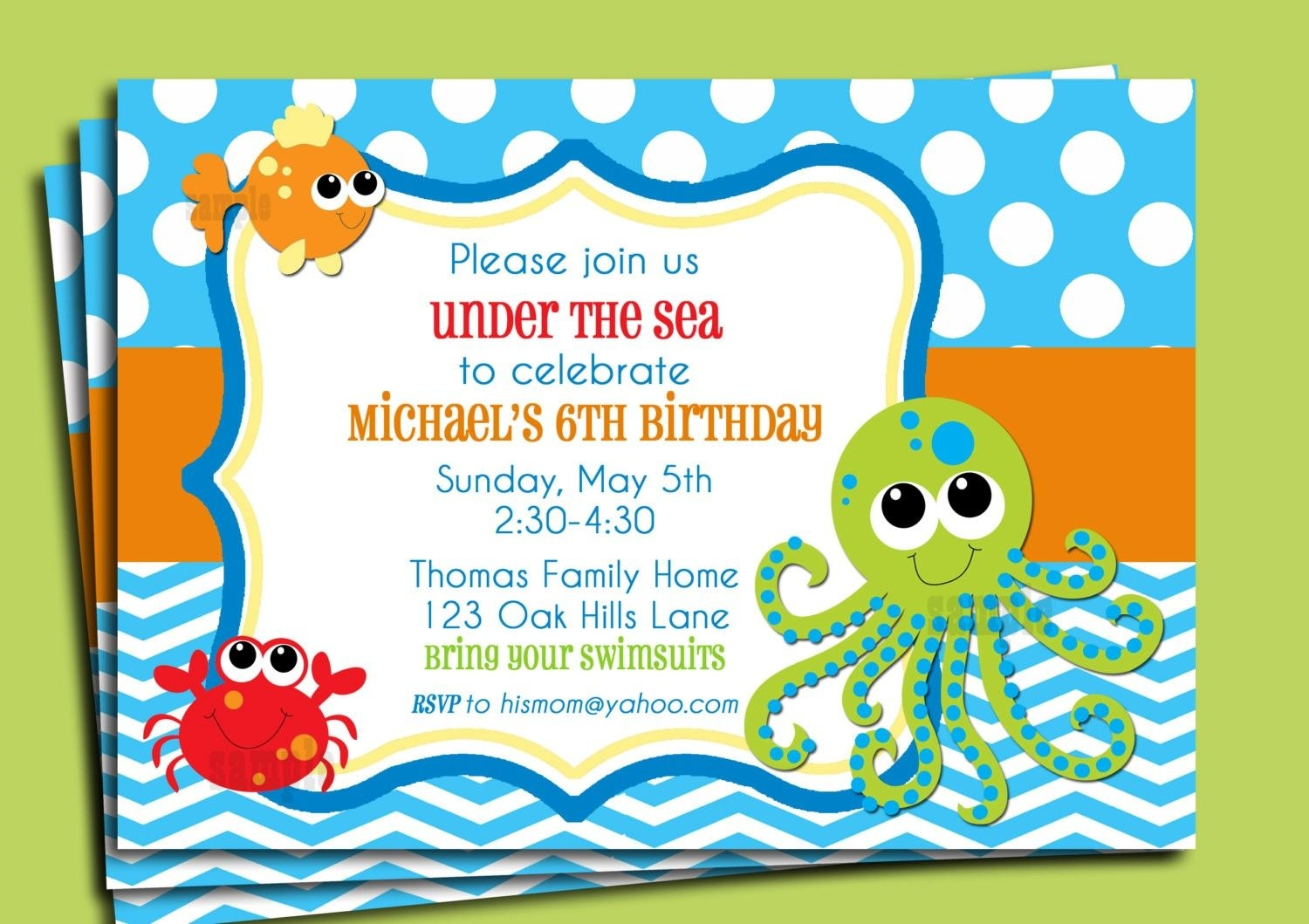 Invitation Template Under The Sea Website Templates for dimensions 1500 X 1059