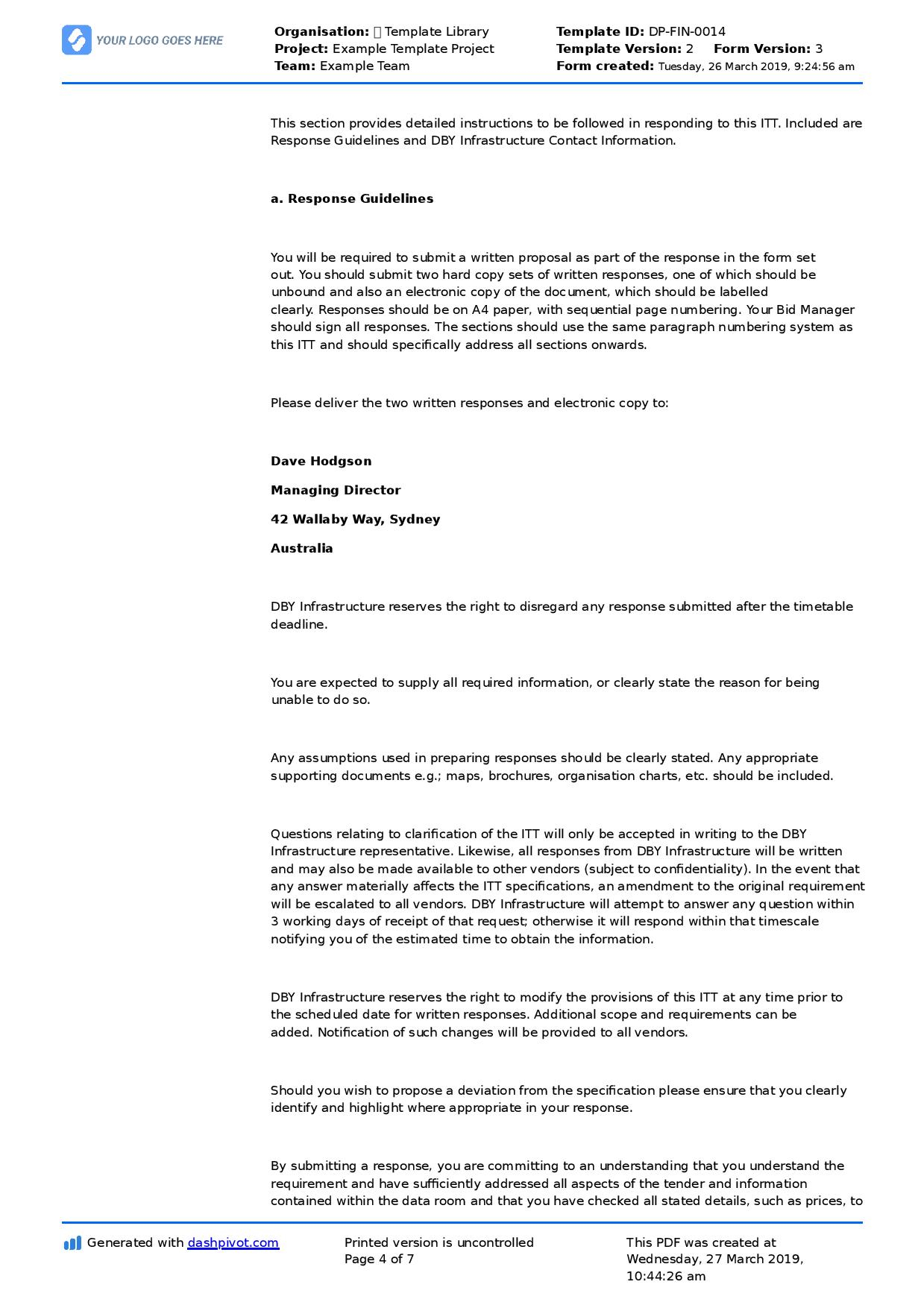 Invitation To Tender Letter Sample Letter And Editable Examples for dimensions 1239 X 1754