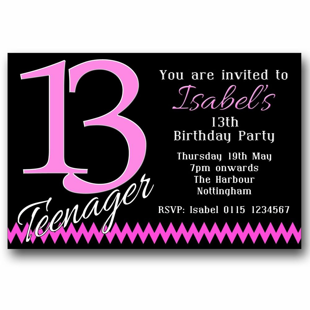 13th Birthday Party Invitation Templates • Business Template Ideas