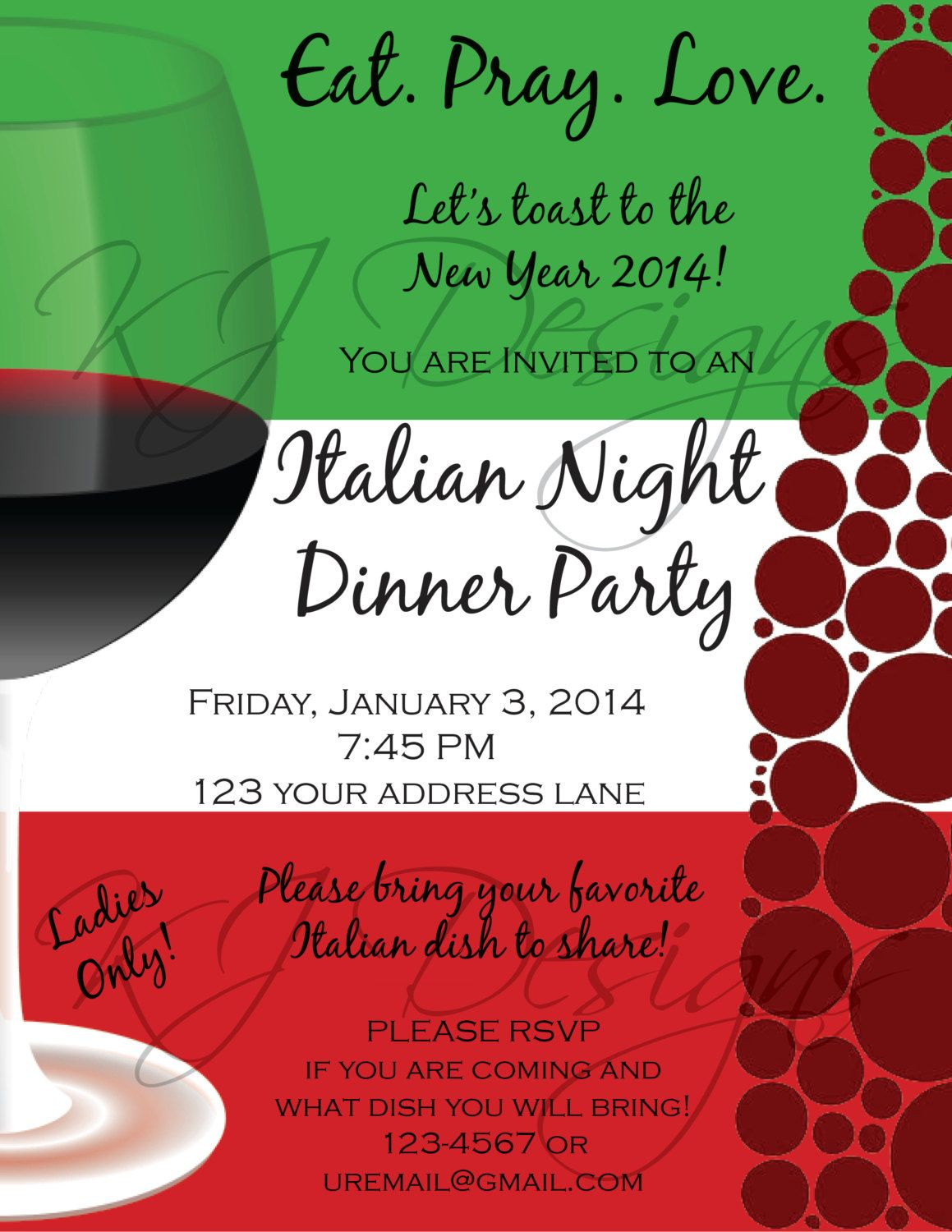 Italian Dinner Party Invitation Template Parties Dinner Party for sizing 1159 X 1500