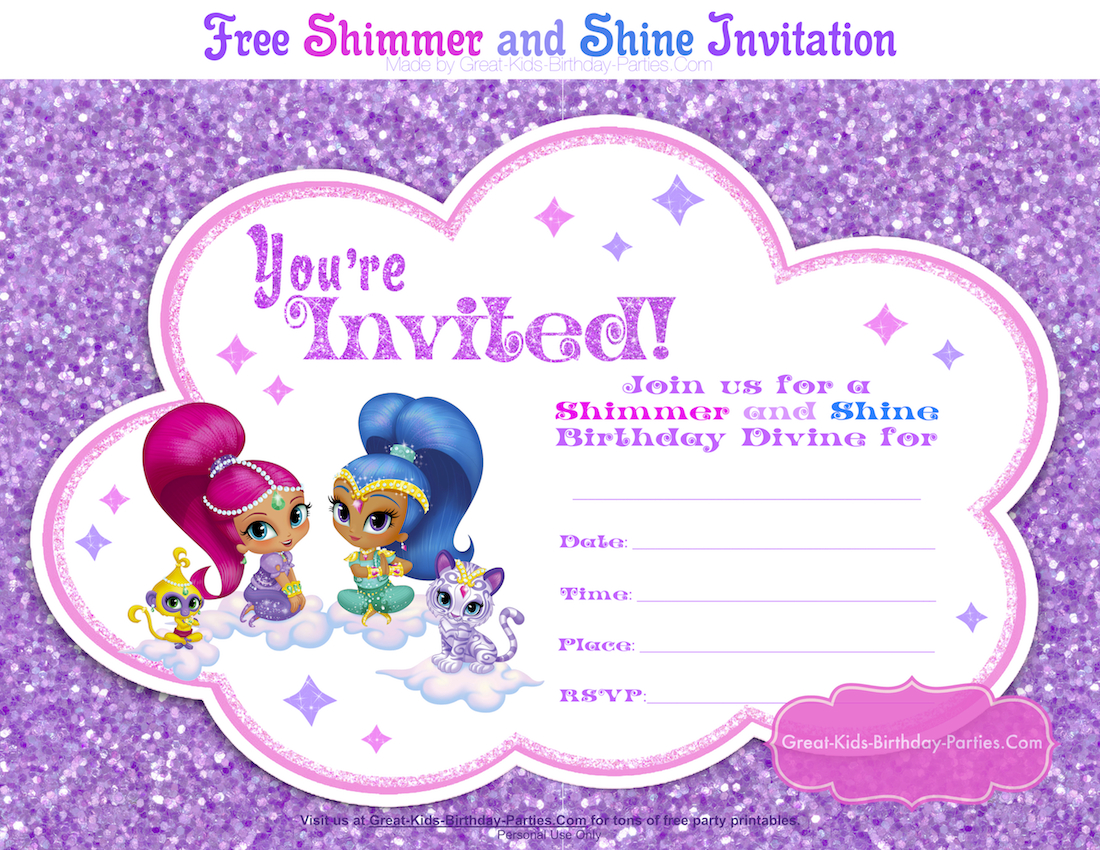 Its Shimmer And Shine Party Time Have A Glitter Tastic Birthday within measurements 1100 X 850