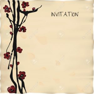 Japanese Or Chinese Style Invitation Card Template Royalty Free intended for size 1300 X 1298