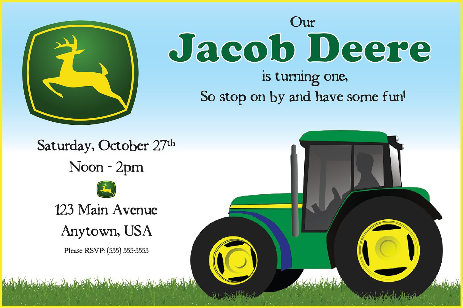 John Deere Birthday Invitations Anarchistshemale intended for dimensions 1500 X 1000