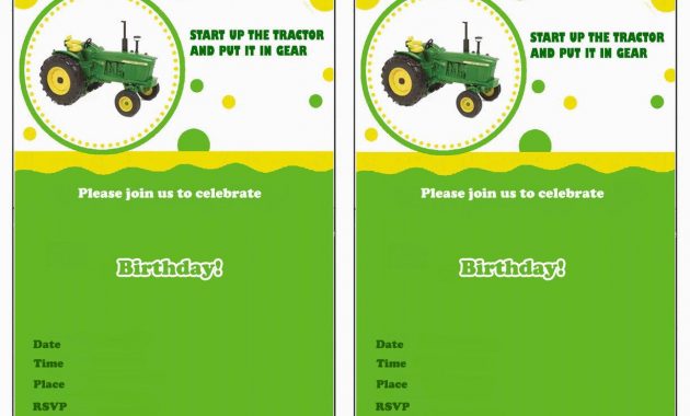 John Deere Free Printable Birthday Party Invitations Birthday with regard to measurements 1228 X 868