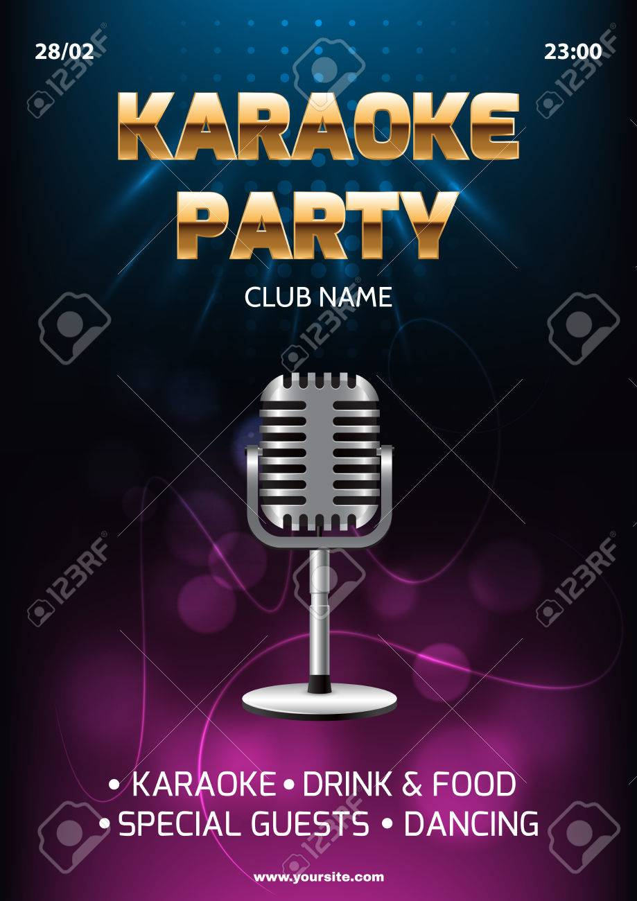 Karaoke Party Invitation Flyer Template Dark Background With with regard to sizing 919 X 1300