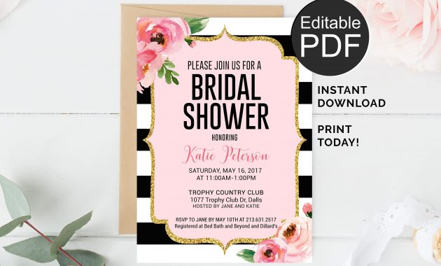 Kate Spade Bridal Shower Invitation Editable Pdf Template Edit Your for measurements 3000 X 2769