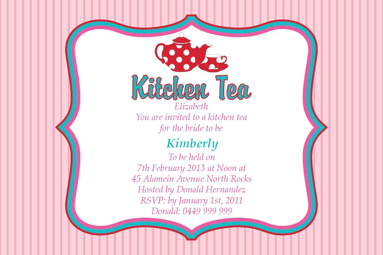 Kitchen Tea Party Invitation Templates Invitation Template Ideas with proportions 1252 X 835
